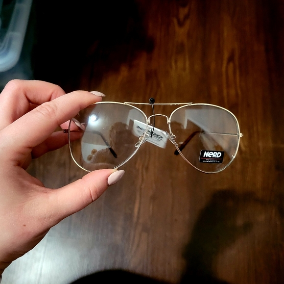 Aviator BlueLight Glasses Gold/Brown - Picture 3 of 3